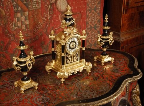 ***Sold*****  Japy Freres Antique Ebonised Wood ~ French - Circa 1890 ~